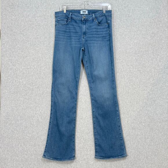 Paige Manhattan Gladys Bootcut Jeans Size 31 Light Wash Stretch Denim Western - Picture 1 of 16
